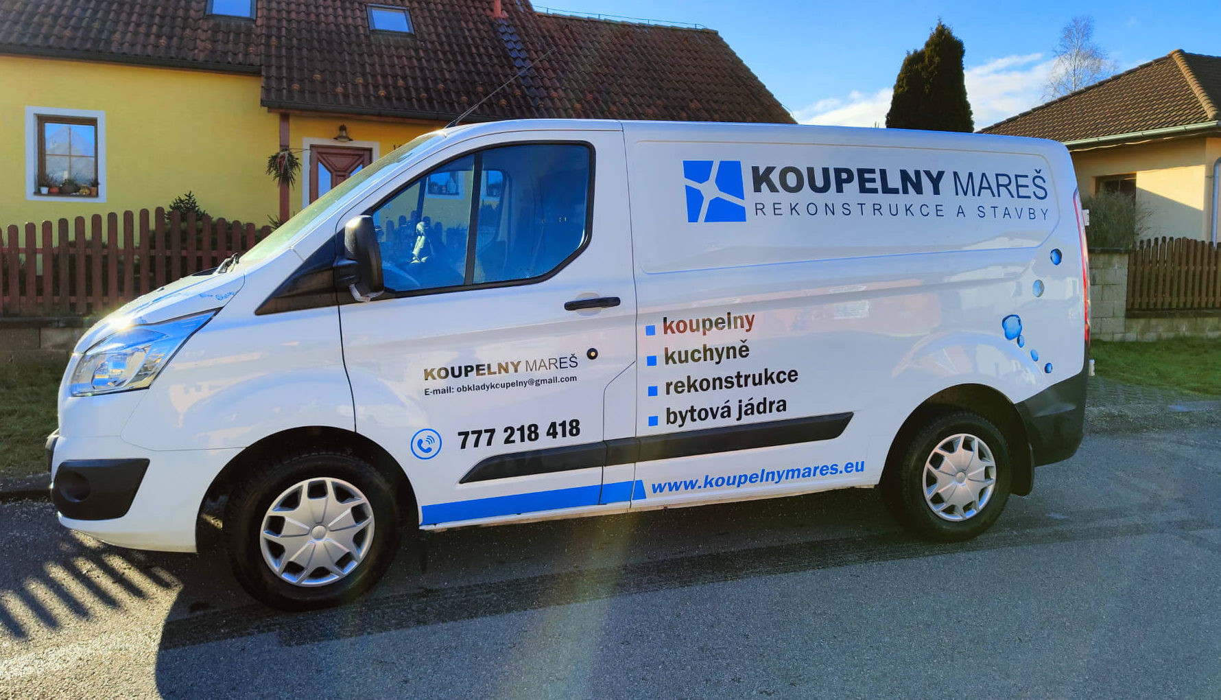 Firemní Ford Transit Custom - Koupelny Mareš